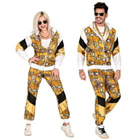 80-talls Hodeskalle Grilldress Kostyme Gull