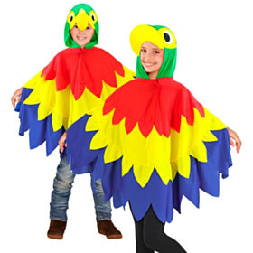 Papegøye Poncho Barnekostyme