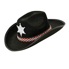 Sheriff Cowboy Barnehatt Svart