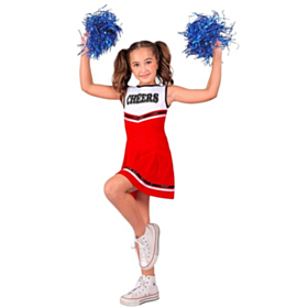 College Cheerleader Barnekostyme Rød