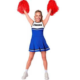 Amerikansk Cheerleader Kostyme Blå