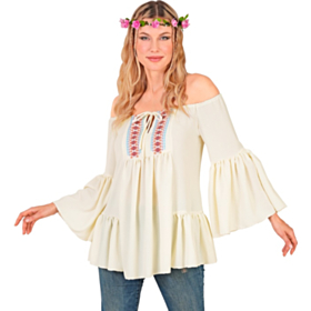 Hippie Bluse Kremhvit