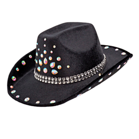 Diamant Cowboyhatt Svart