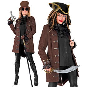 Steampunk Pirat Kaptein Frakk Kostyme