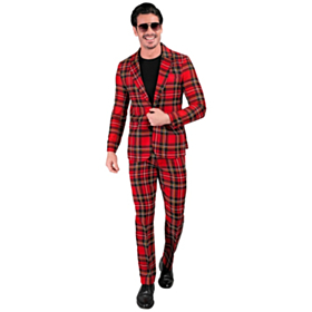 Tartan Dress Kostyme Rød