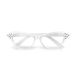 50-talls Cateye Briller Hvit