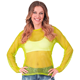 Neon Nettingbluse Gul