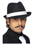 Fedora Gangsterhatt Svart og Hvit
