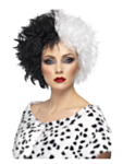 Cruella De Vil Parykk Svart og Hvit