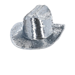 Paljett Cowboy Hatt Sølv
