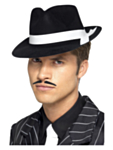Fedora Gangsterhatt Svart og Hvit