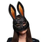 Halloween Kanin Maske Svart