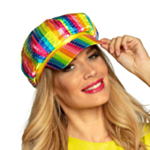 90-talls Paljett Hatt Regnbue