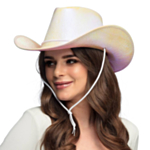 Perlemor Cowboyhatt Hvit