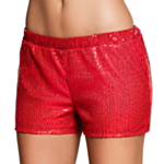Paljett Hot Pants Rød