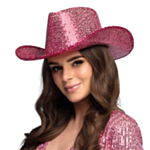 Glitter Cowboyhatt Rosa