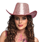 Glitter Cowboyhatt Rosa
