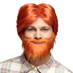 Dude Parykk & Skjegg Oransje