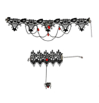 Edderkopp Choker & Armbånd Svart og Rød