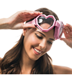 Hjerte Partybriller Goggles Lyserosa