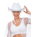 Rhinsten Cowboyhatt Hvit