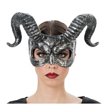 Demon Maske med Horn Sølv