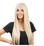 Lang Glatt Parykk Blond