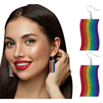 Pride Flagg Glitter Øredobber