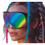 Futuristiske Speil Visir Briller Regnbue