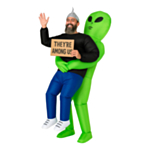 Oppusteligt Bærende Alien Kostume