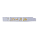 Bride To Be Sash Hvit og Gull