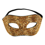 Rhinsten Maskerademaske Gull