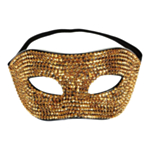 Rhinsten Maskerademaske Gull