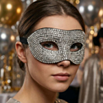 Rhinsten Maskerademaske Sølv