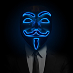 Anonymous LED Maske Blå