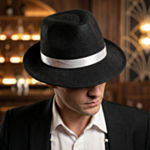 Gangster Svart Fedora Hatt