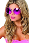Store Runde Briller Neonrosa