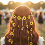Hippie Solsikke Hårblomster Gul