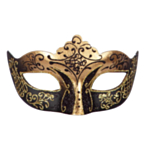 Venedig Glimmer Maske Gull og Svart