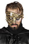 Halvmaske Steampunk Gull