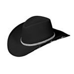 Glitrende Cowboyhatt Svart