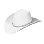 Glitrende Cowboyhatt Hvit