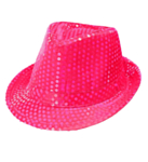 Paljett Fedora Neonrosa
