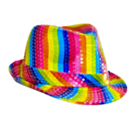 Paljett Fedora Regnbue