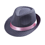 Fedora Grå og Lyserosa