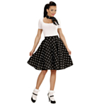 50-talls Polka Skjørt Svart