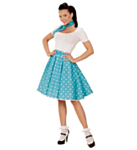 50-talls Polka Skjørt Turkis