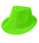Paljettfedora neongrønn
