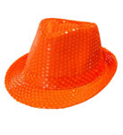 Paljettfedora neonoransje