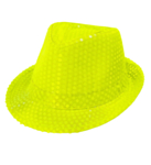 Neongul paljettfedora